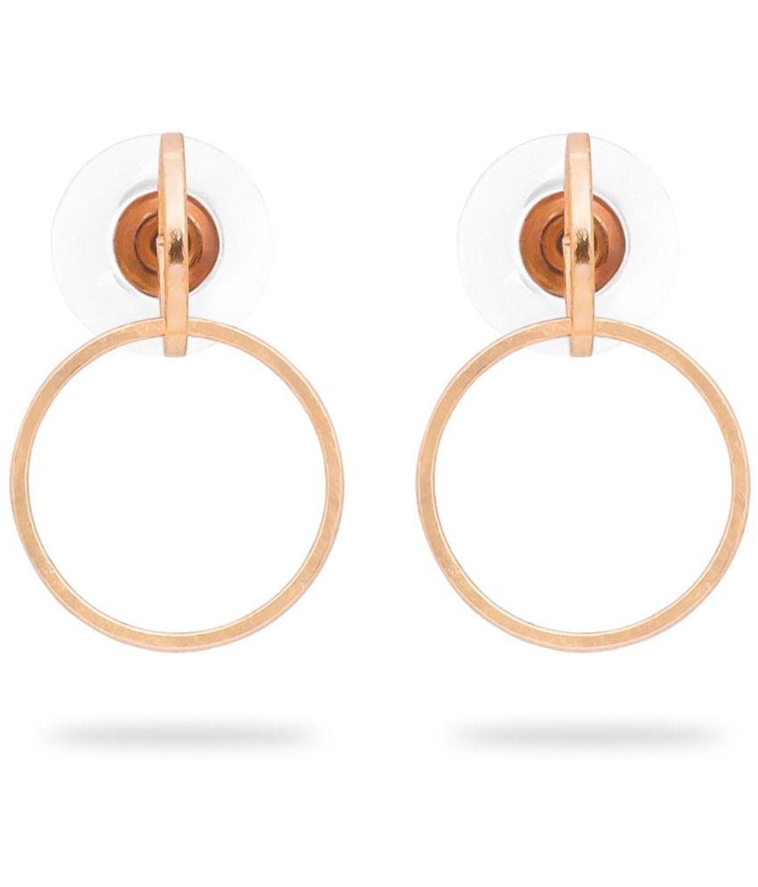     			LUV FASHION Rose Gold Drop Earrings ( Pack of 1 )