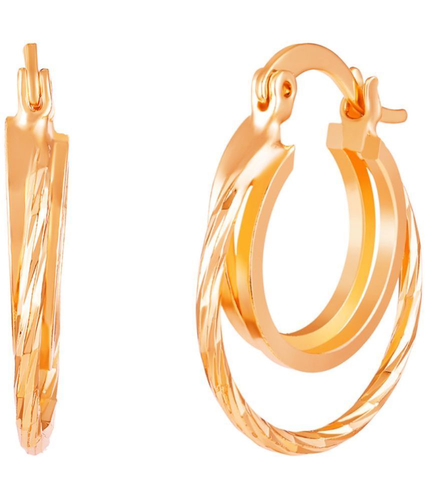     			LUV FASHION Rose Gold Hoops Earrings ( Pack of 1 )