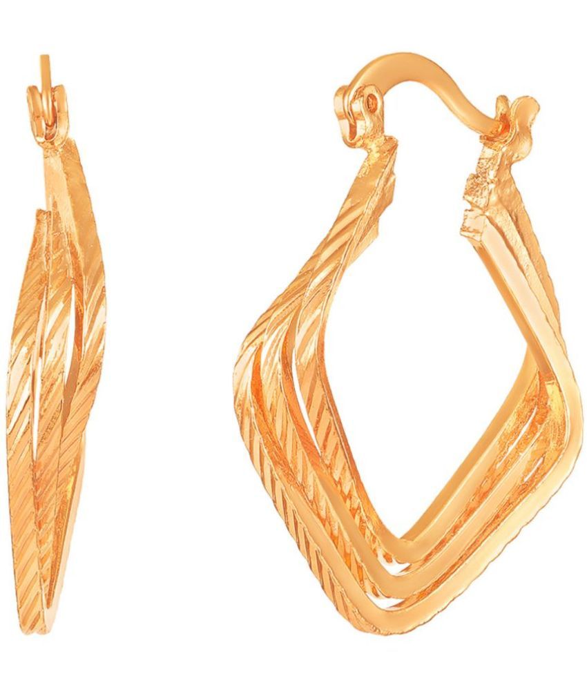     			LUV FASHION Rose Gold Hoops Earrings ( Pack of 1 )