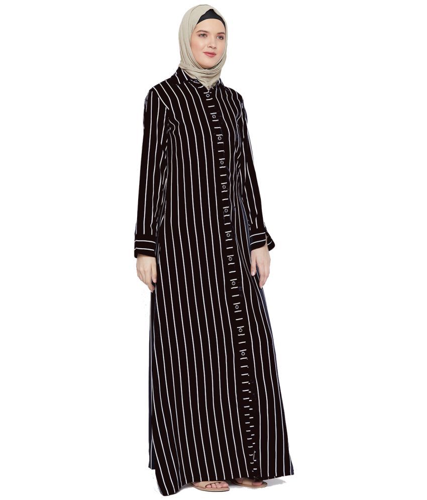     			Momin Libas Black Polyester Stitched Burqas without Hijab - Single