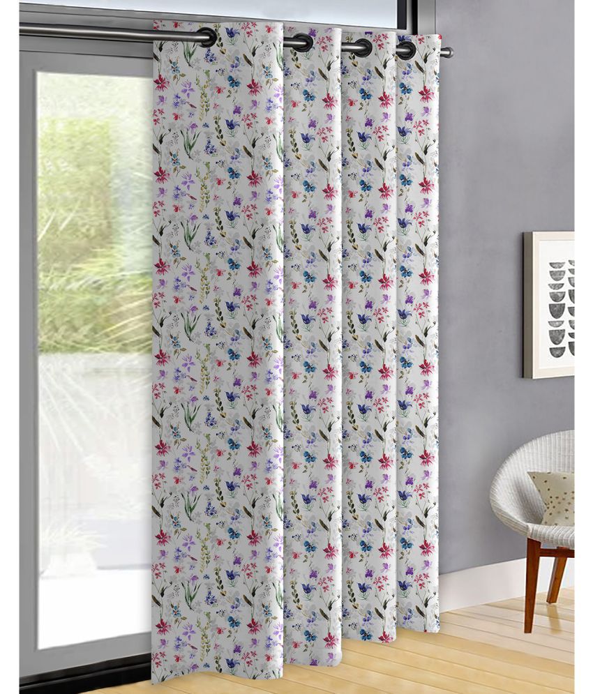     			Oasis Hometex Floral Room Darkening Eyelet Curtain 7 ft ( Pack of 1 ) - Multi Color