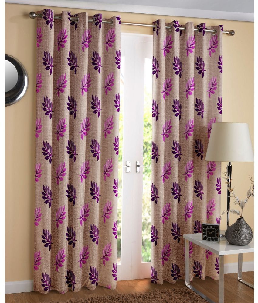     			WACO CREATION Nature Room Darkening Eyelet Curtain 6 ft ( Pack of 2 ) - Purple