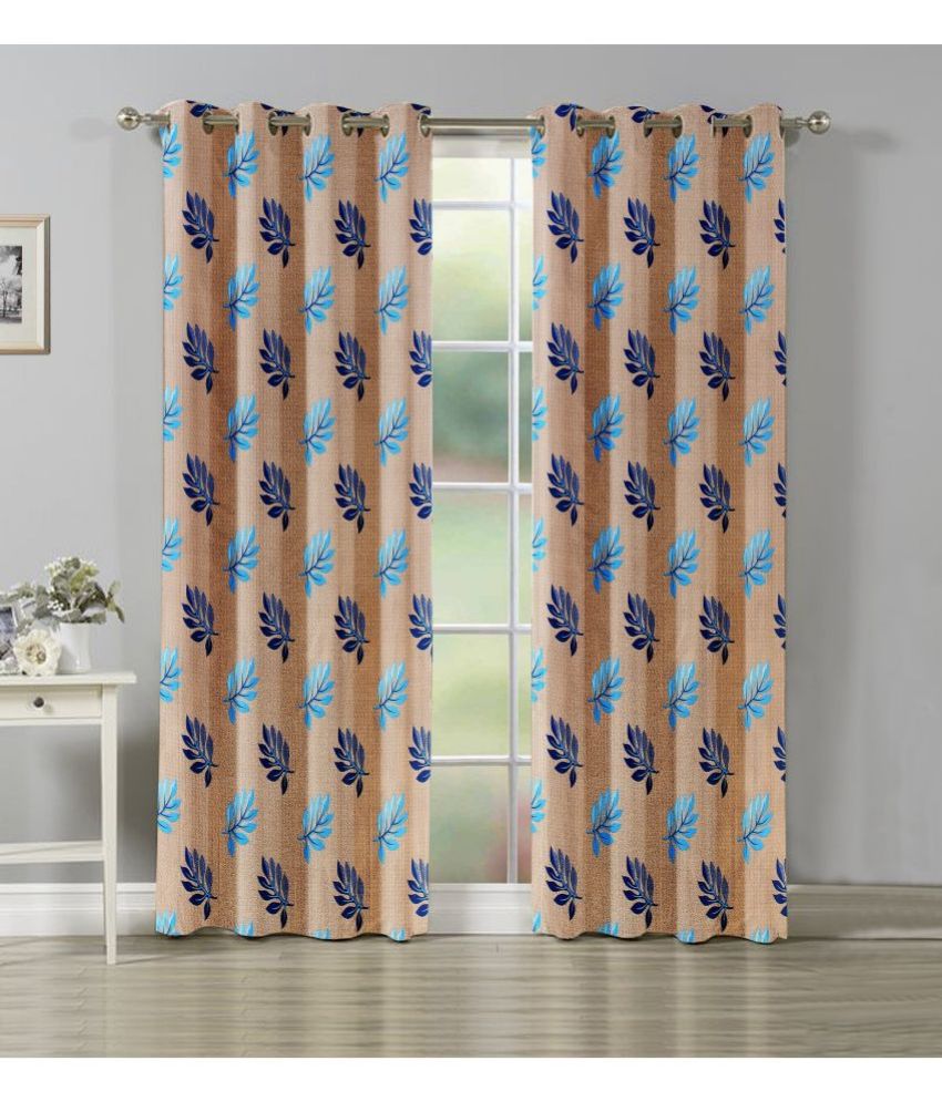     			WACO CREATION Nature Semi-Transparent Eyelet Curtain 7 ft ( Pack of 2 ) - Brown