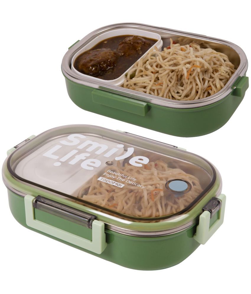     			Wishkey - Green Plastic Lunch Box ( Pack of 1 )