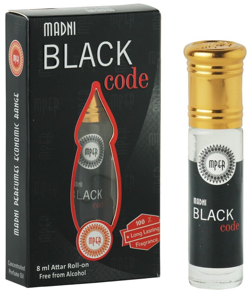     			Madni Perfumes Black Code Unisex Attar Roll On - 8ml | Alcohol-Free Aromatic Fragrance Oil
