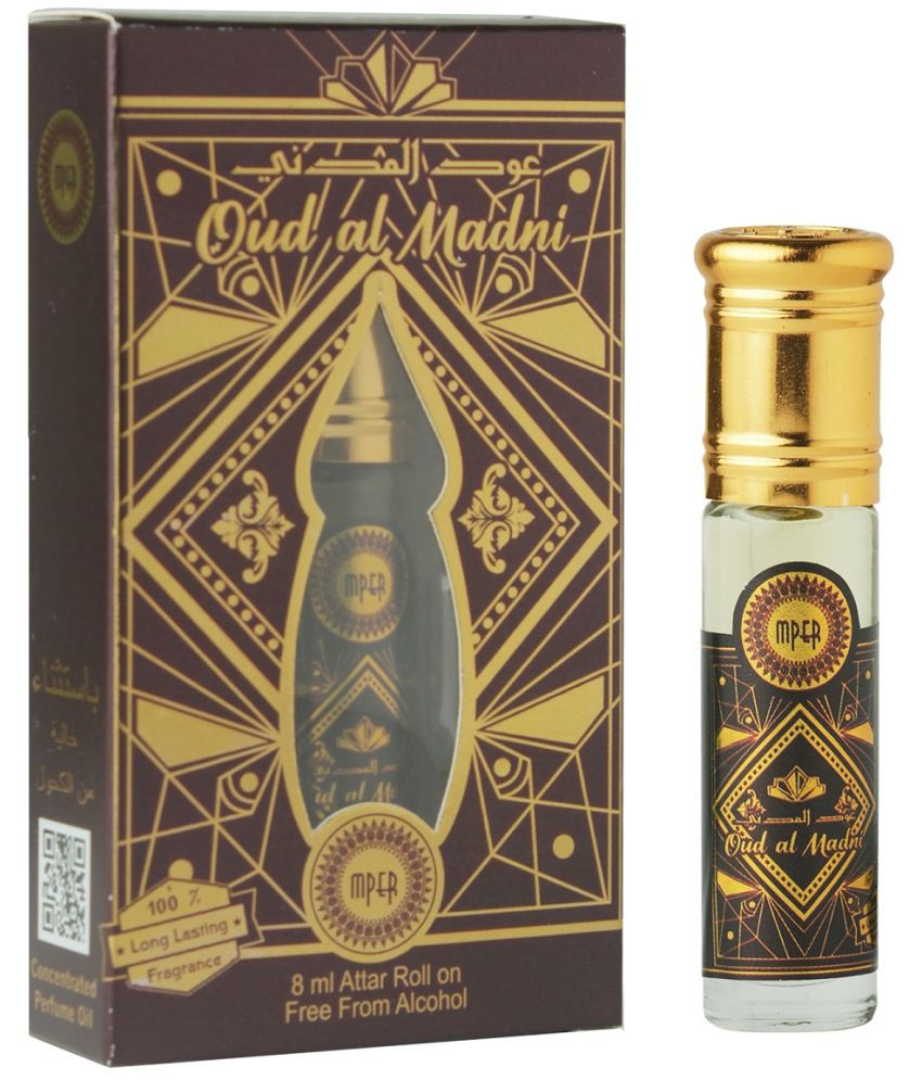     			Madni Perfumes Oud Al Madni Unisex Attar Roll On - 8ml | Alcohol-Free Aromatic Fragrance Oil