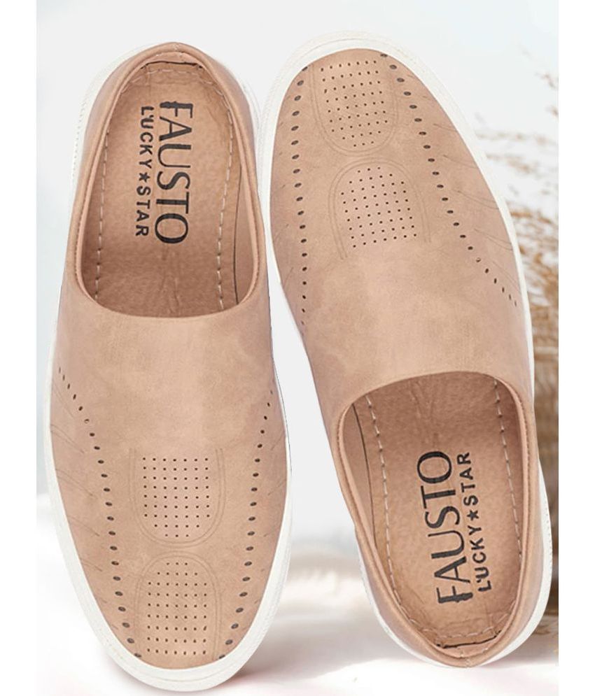     			Fausto Beige Men's Mules Shoes