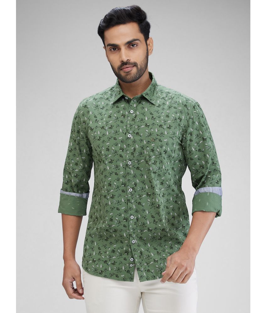     			Parx 100% Cotton Slim Fit Printed Full Sleeves Men's Casual Shirt - Green ( Pack of 1 )