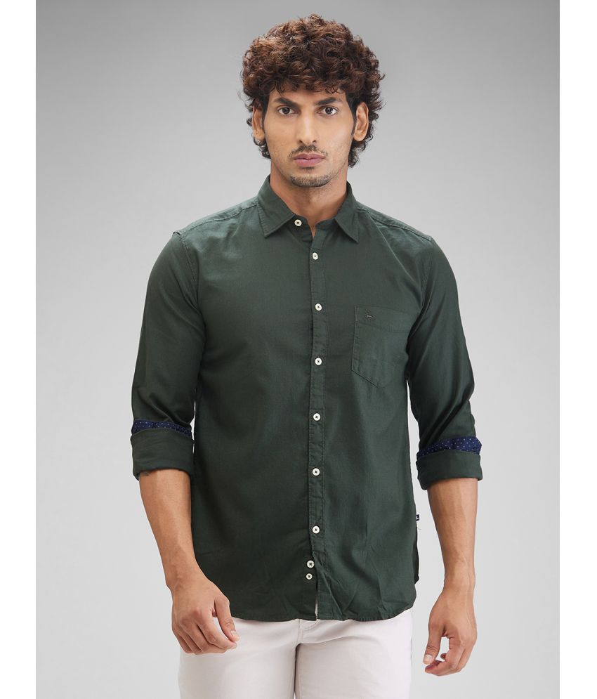     			Parx 100% Cotton Slim Fit Solids Full Sleeves Men's Casual Shirt - Green ( Pack of 1 )