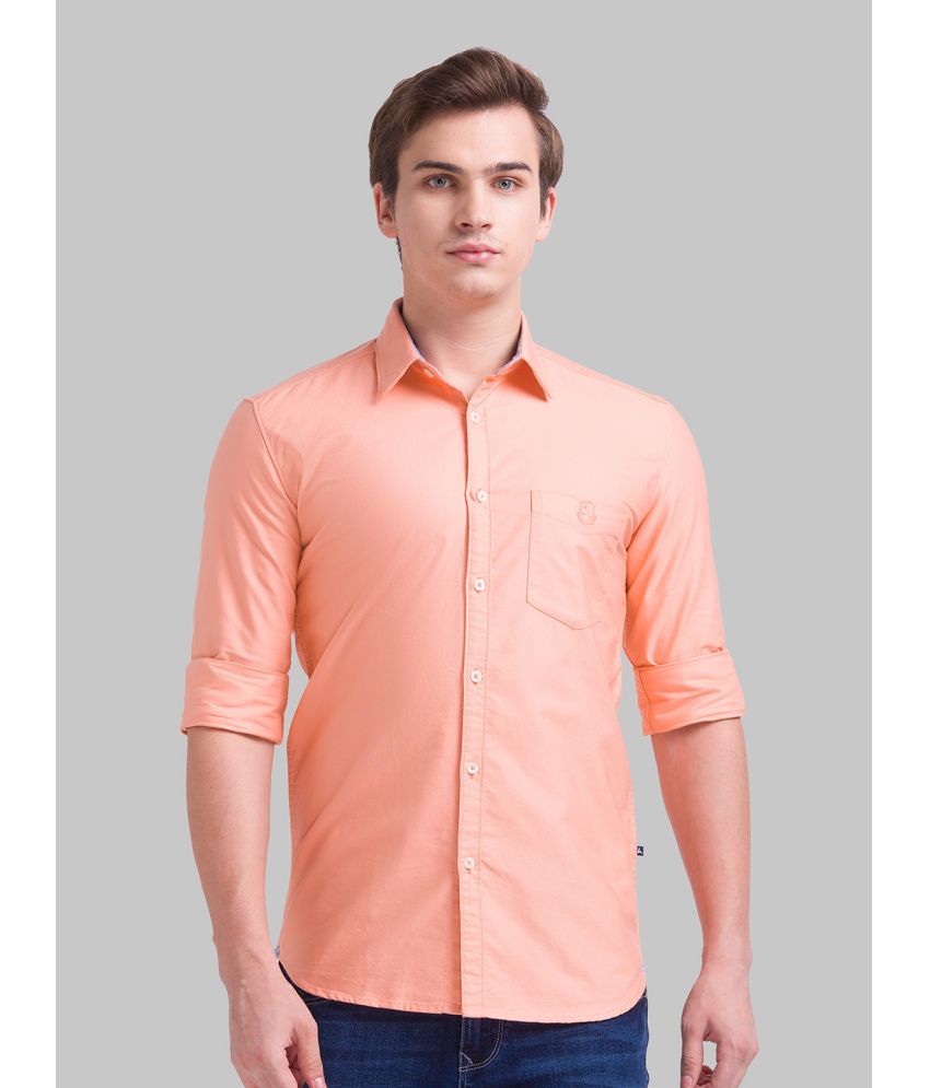     			Parx 100% Cotton Slim Fit Solids Full Sleeves Men's Casual Shirt - Orange ( Pack of 1 )