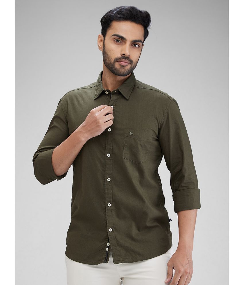     			Parx 100% Cotton Slim Fit Solids Full Sleeves Men's Casual Shirt - Green ( Pack of 1 )