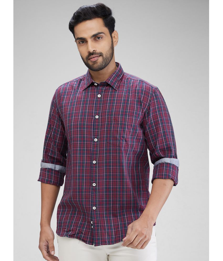     			Parx 100% Cotton Slim Fit Checks Full Sleeves Men's Casual Shirt - Red ( Pack of 1 )