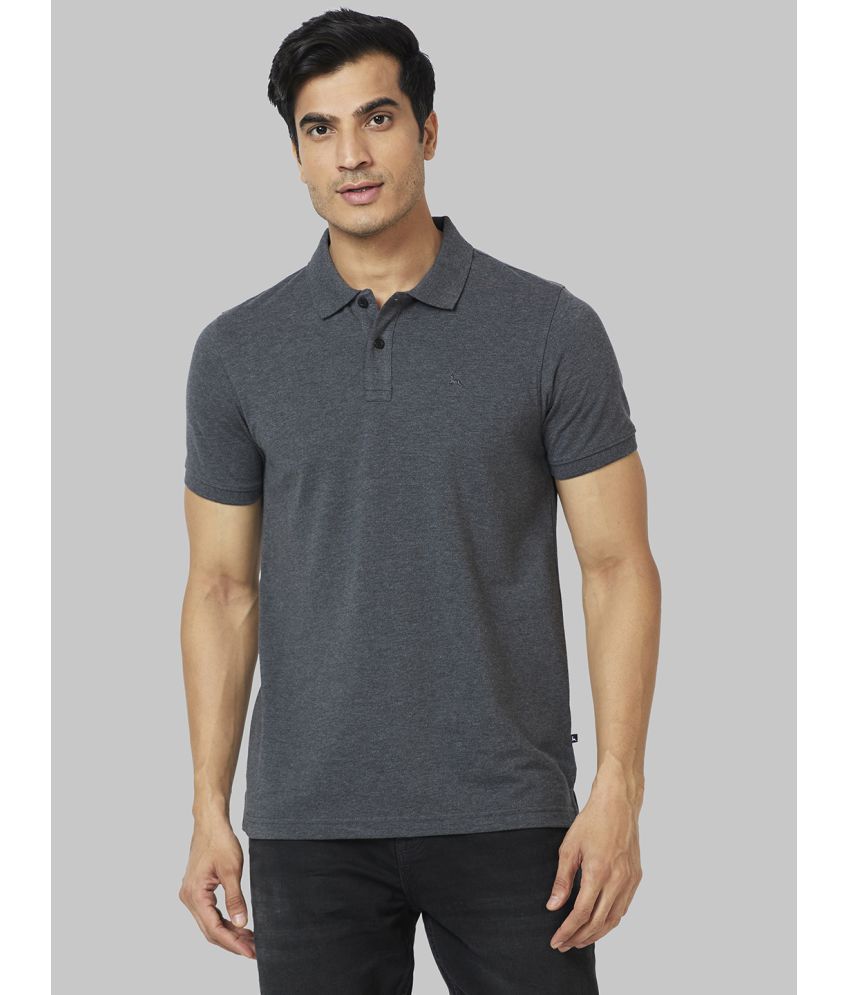     			Parx Cotton Blend Regular Fit Solid Half Sleeves Men's Polo T Shirt - Grey ( Pack of 1 )
