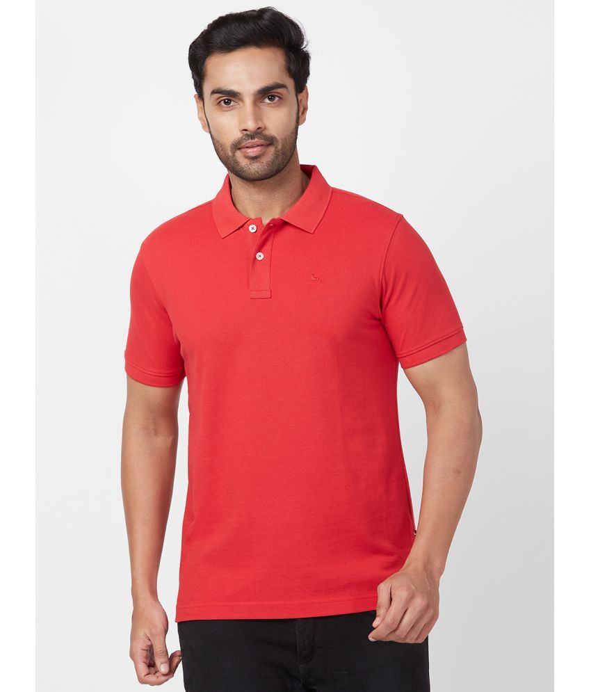     			Parx Cotton Blend Regular Fit Solid Half Sleeves Men's Polo T Shirt - Red ( Pack of 1 )