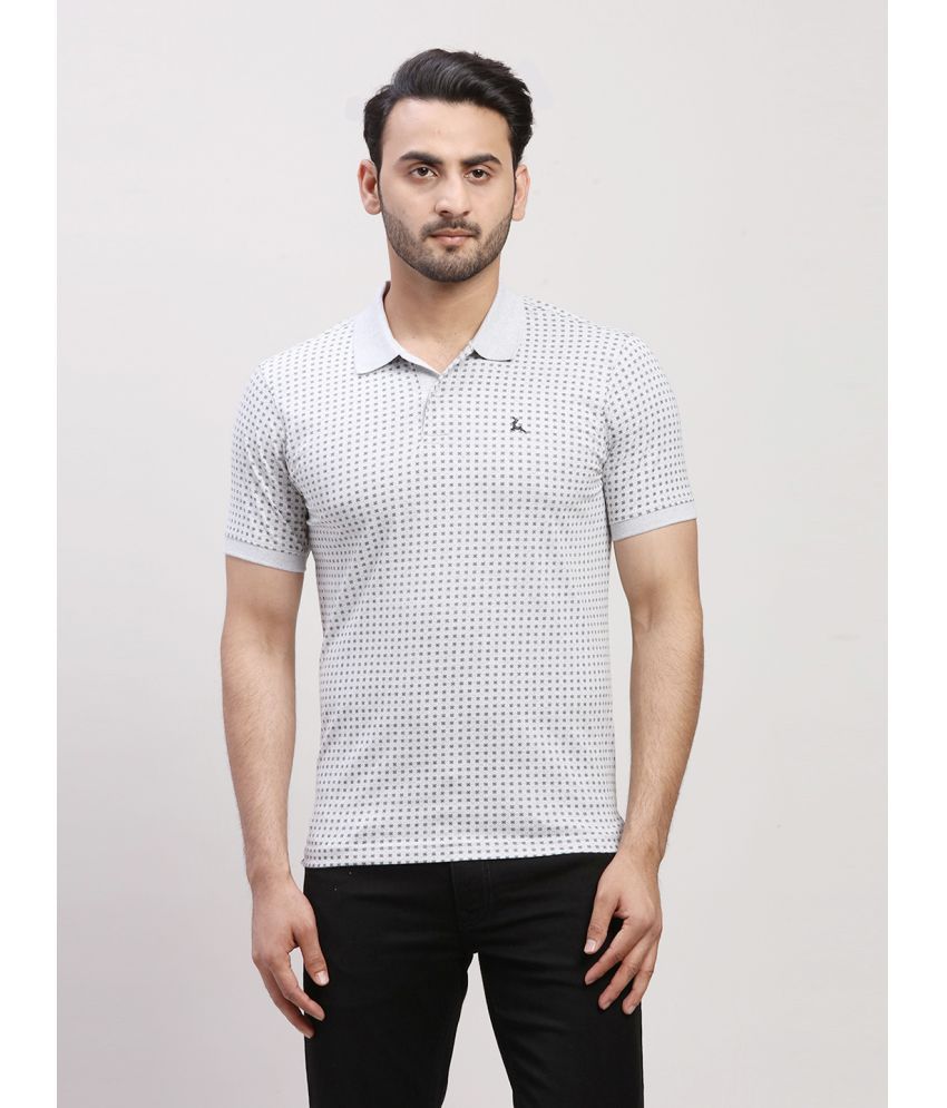     			Parx Cotton Regular Fit Printed Half Sleeves Men's Polo T Shirt - Grey ( Pack of 1 )