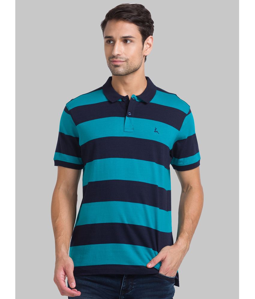     			Parx Cotton Regular Fit Self Design Half Sleeves Men's Polo T Shirt - Green ( Pack of 1 )