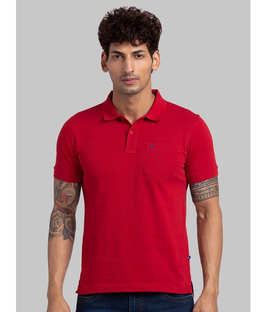     			Parx Cotton Regular Fit Solid Half Sleeves Men's Polo T Shirt - Red ( Pack of 1 )