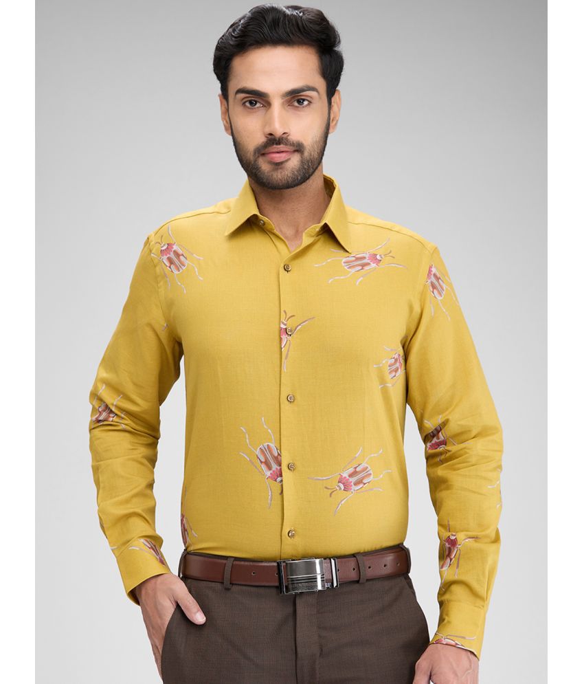     			Raymond Cotton Blend Regular Fit Full Sleeves Men's Formal Shirt - Yellow ( Pack of 1 )