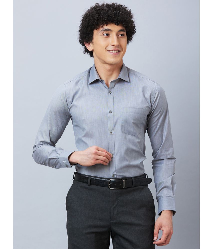     			Park Avenue Cotton Blend Slim Fit Full Sleeves Men's Formal Shirt - Grey ( Pack of 1 )