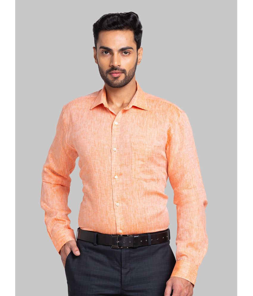     			Park Avenue Linen Slim Fit Full Sleeves Men's Formal Shirt - Orange ( Pack of 1 )
