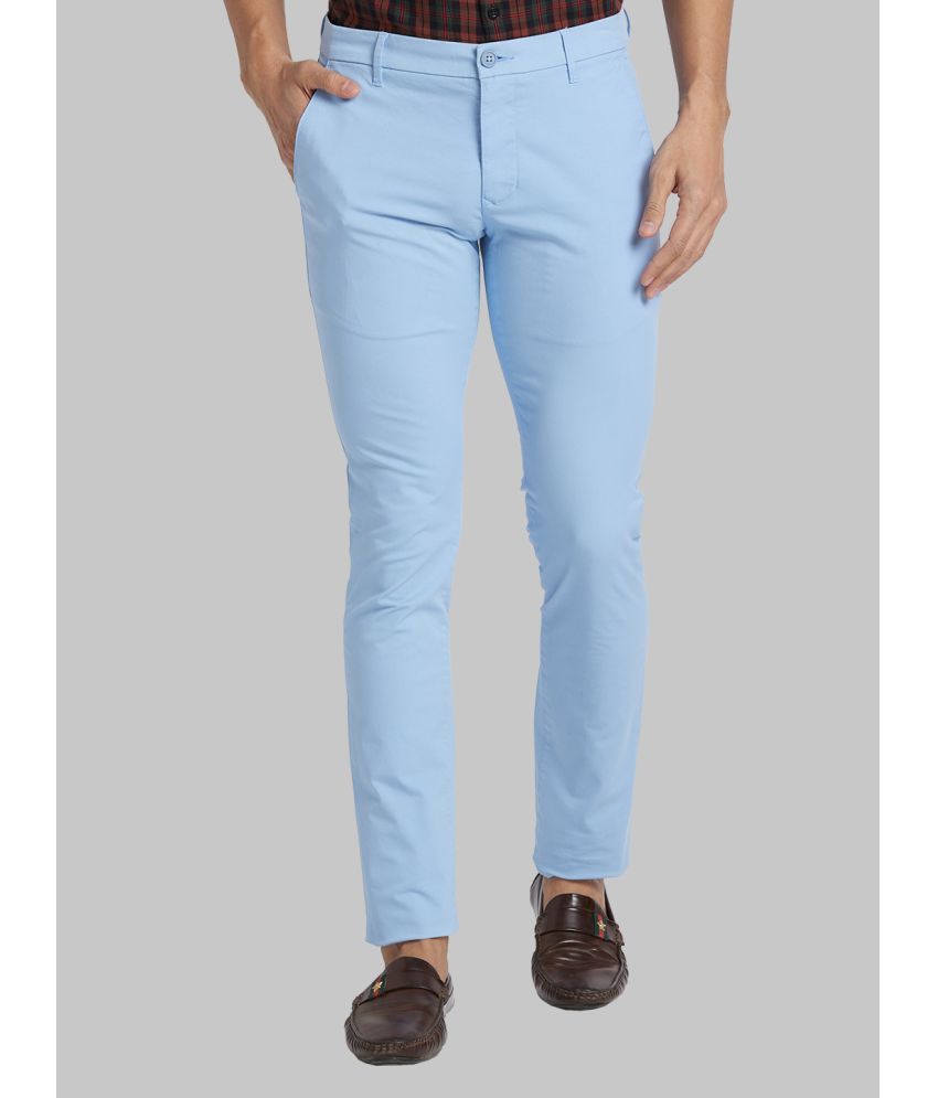     			Parx Slim Flat Men's Chinos - Blue ( Pack of 1 )