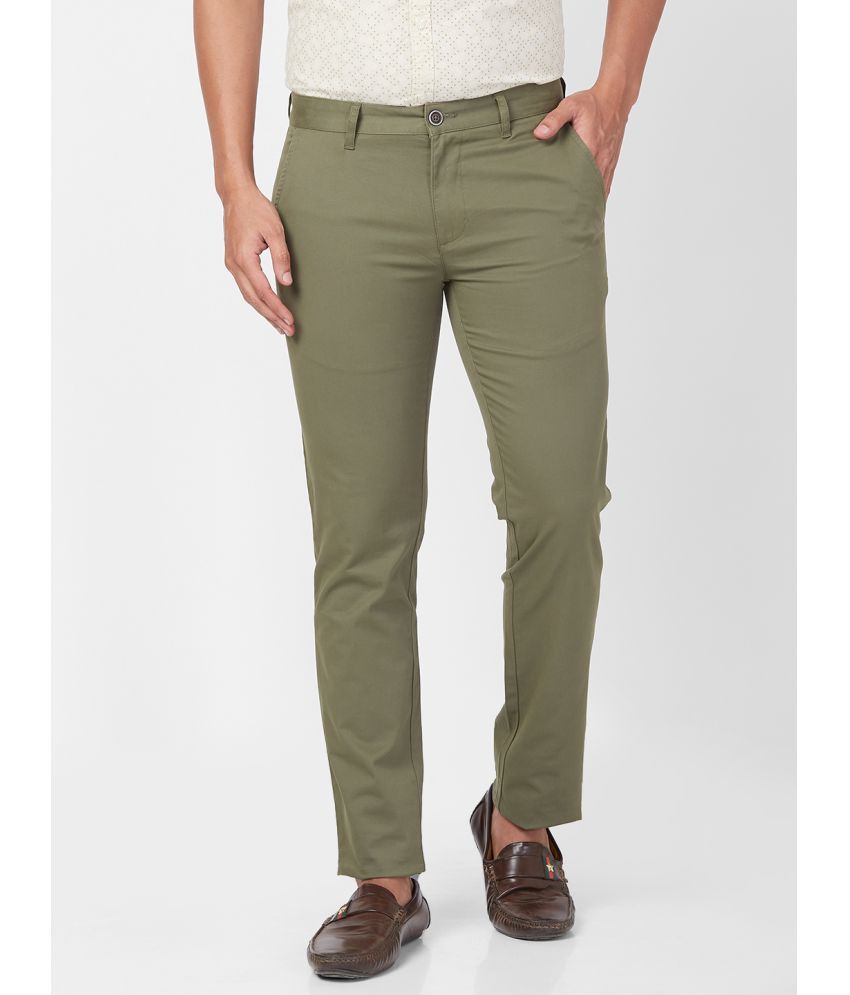     			Parx Tapered Flat Men's Chinos - Green ( Pack of 1 )