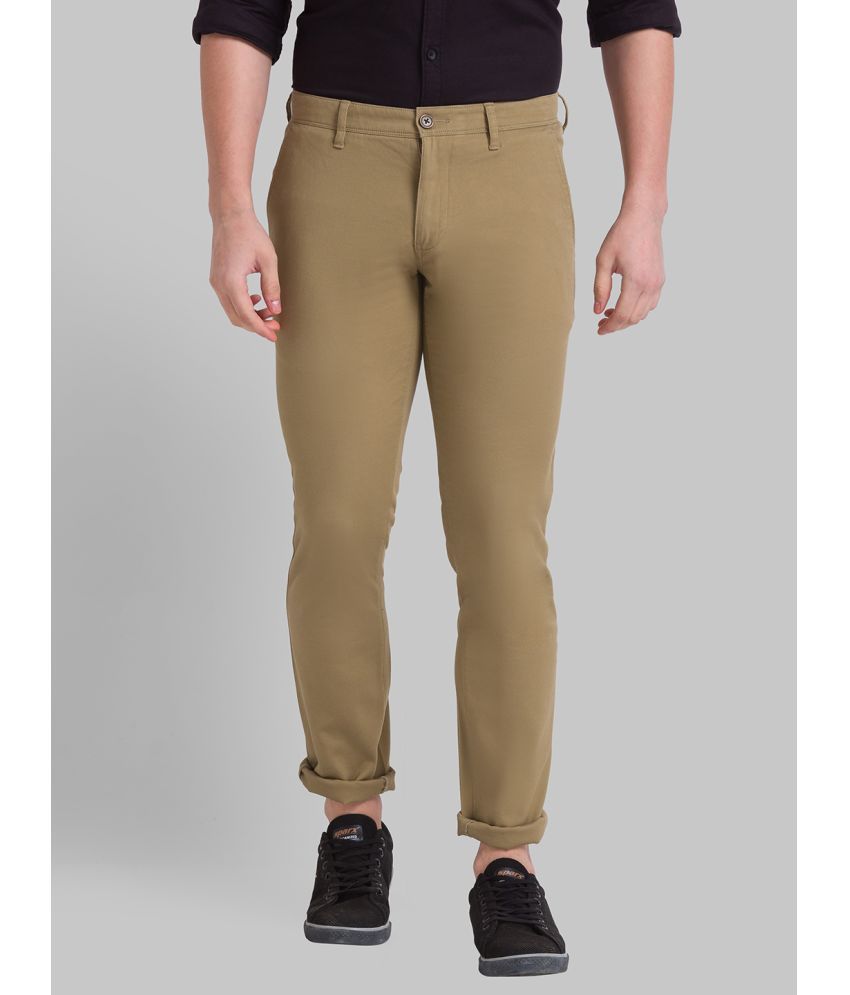     			Parx Tapered Flat Men's Chinos - Brown ( Pack of 1 )