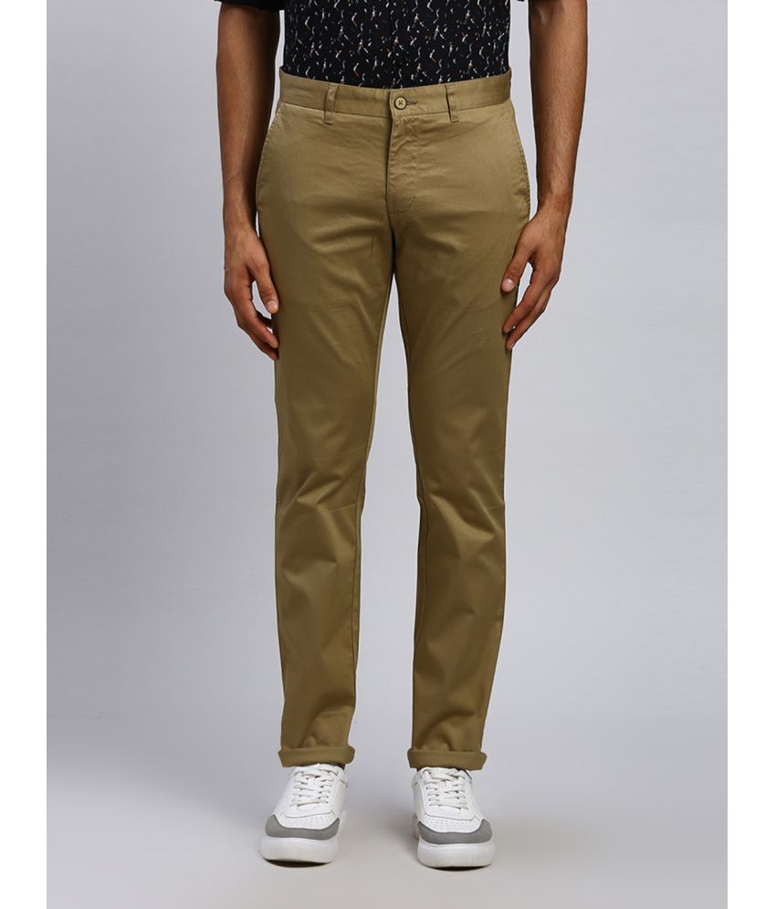     			Parx Tapered Flat Men's Chinos - Brown ( Pack of 1 )