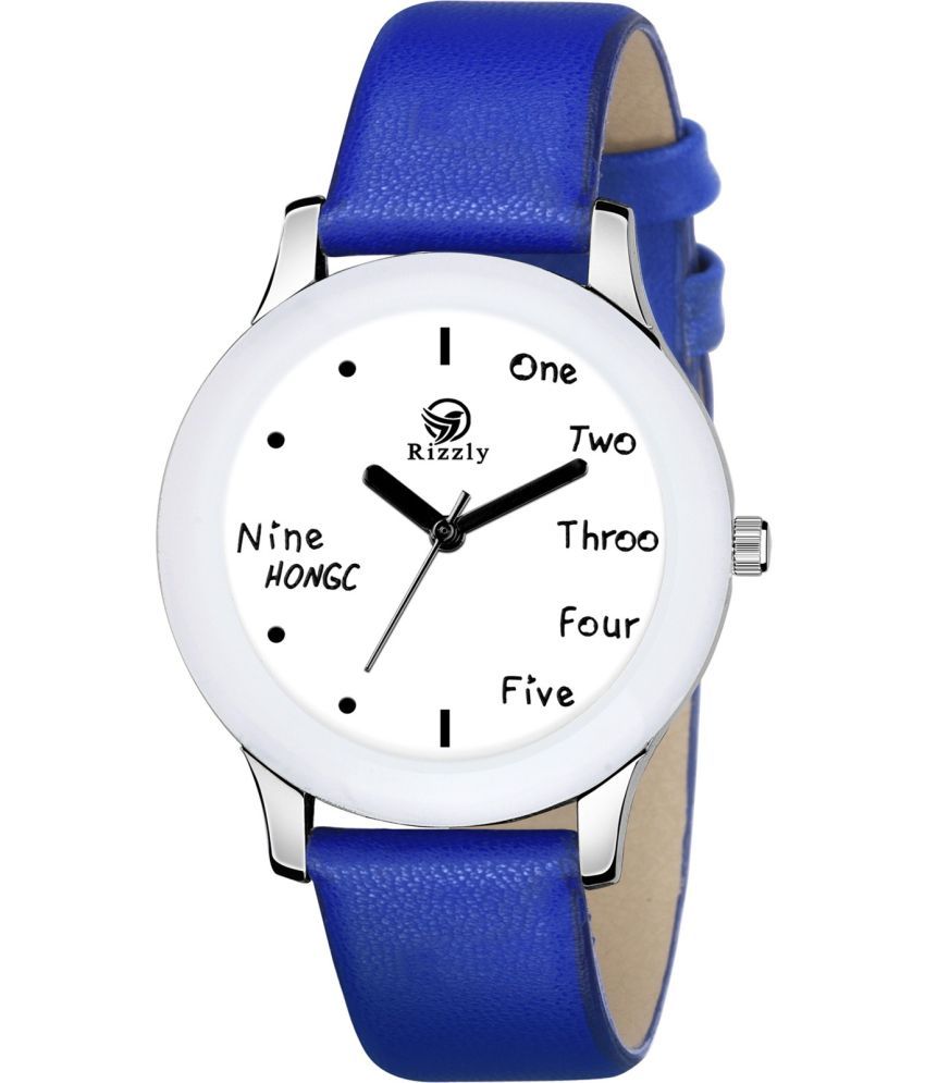     			Septem Blue Leather Analog Men's Watch