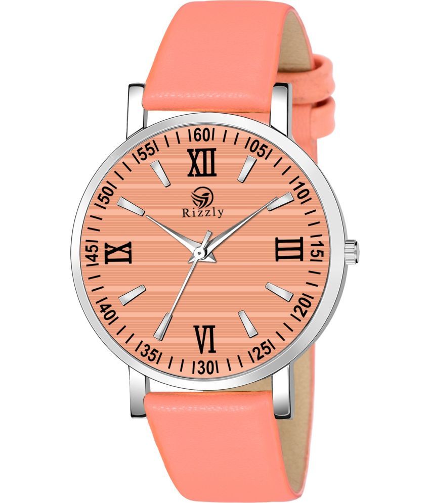     			Septem Peach Leather Analog Men's Watch