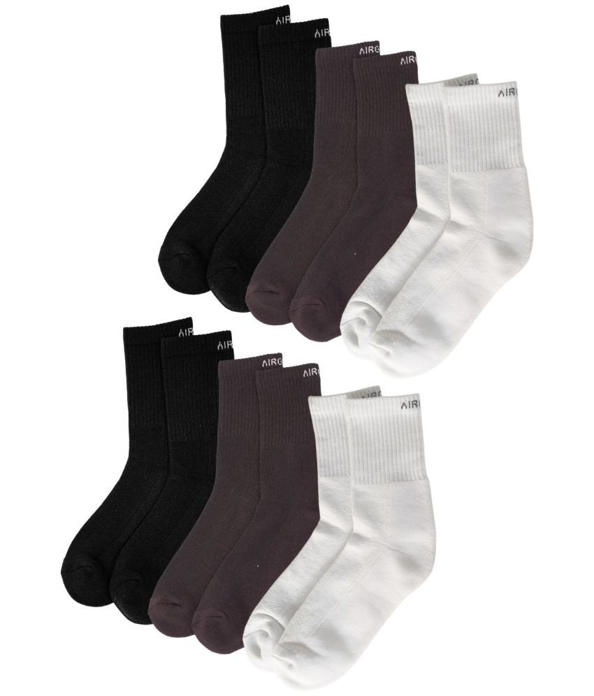     			AIR GARB Cotton Men's Solid Multicolor Mid Length Socks ( Pack of 6 )