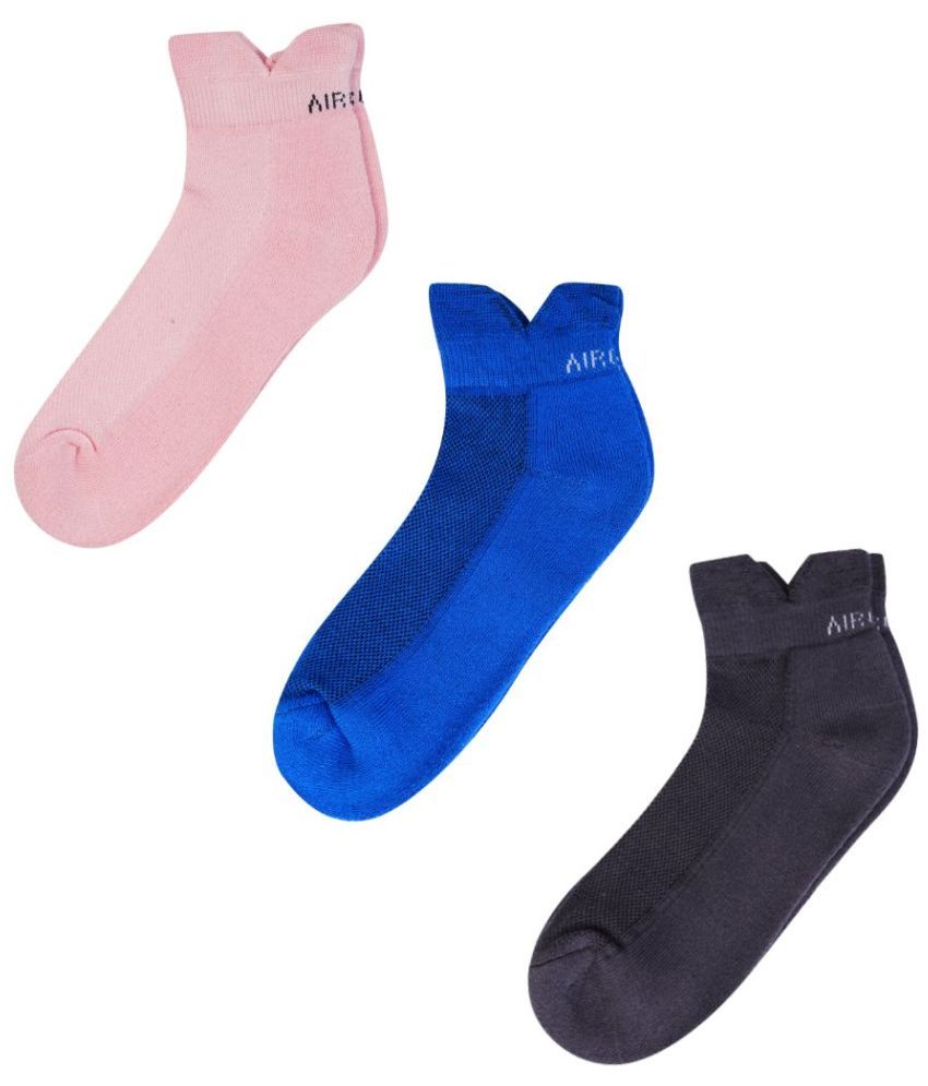     			AIR GARB Cotton Men's Self Design Multicolor Low Ankle Socks ( Pack of 3 )