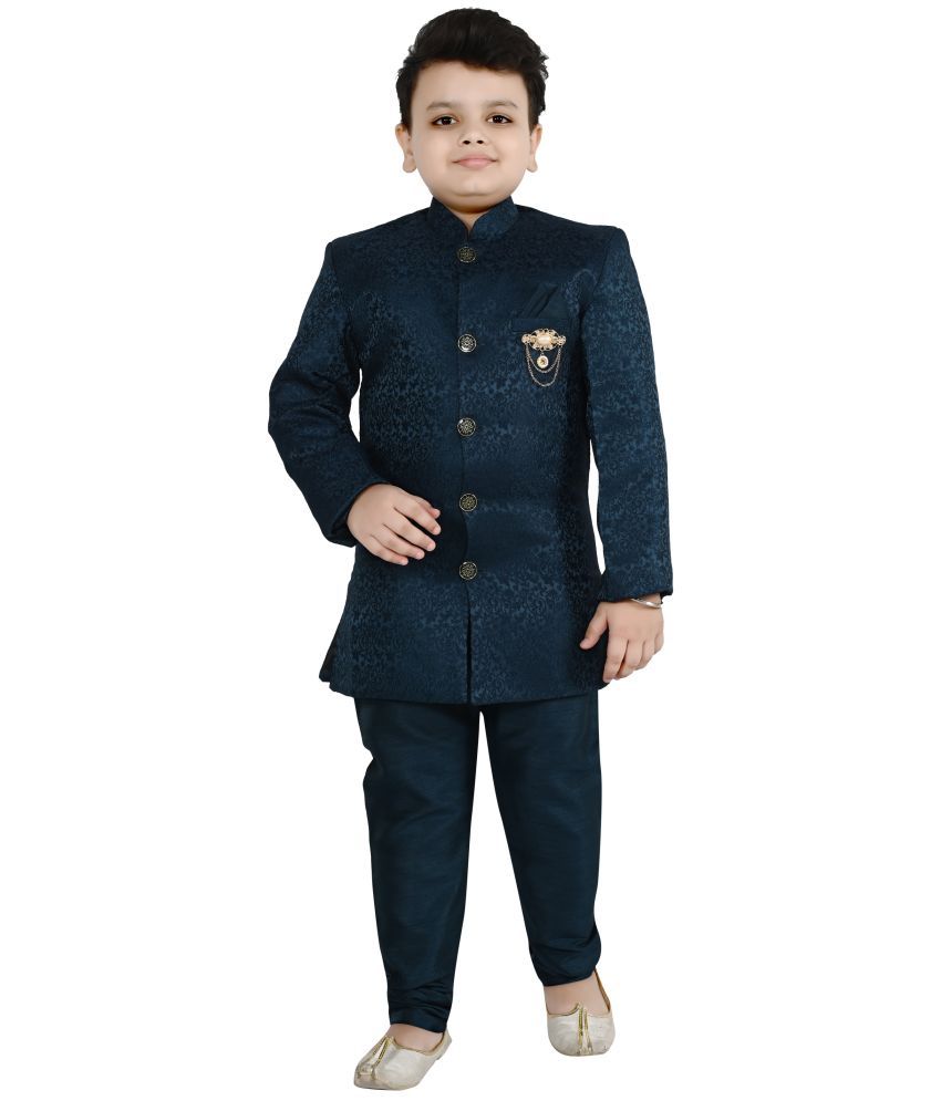     			Arshia Fashions Jacquard Sherwani For Boys ( Pack of 1 , Blue )