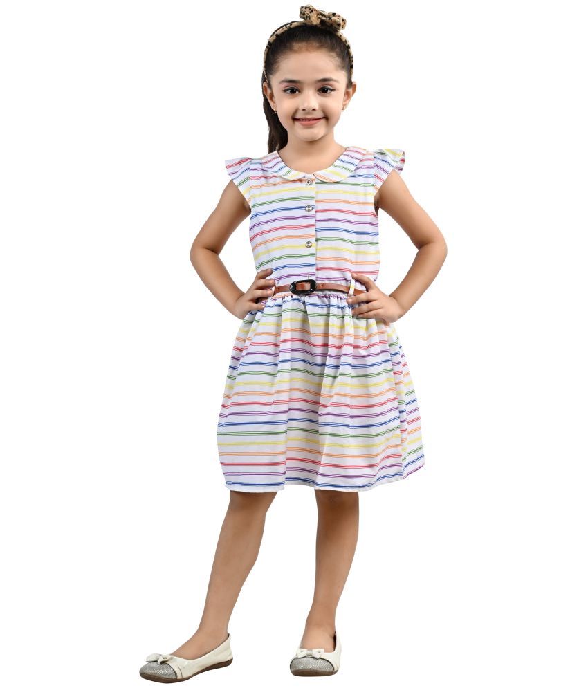     			Arshia Fashions Cotton Blend Frock For Girls ( Pack of 1 , Multicolor )