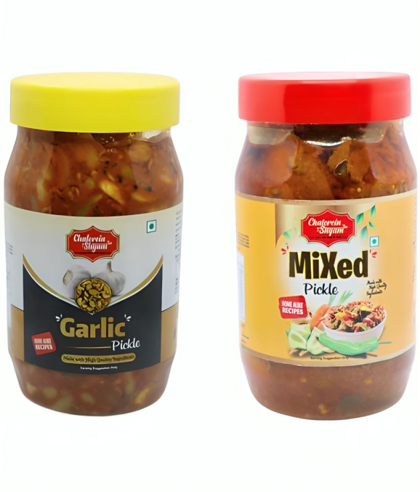     			Chatorein Shyam Mixed Pickle & Garlic Pickle 400 gm Pack of 2 Vegetable Pickle 800 g