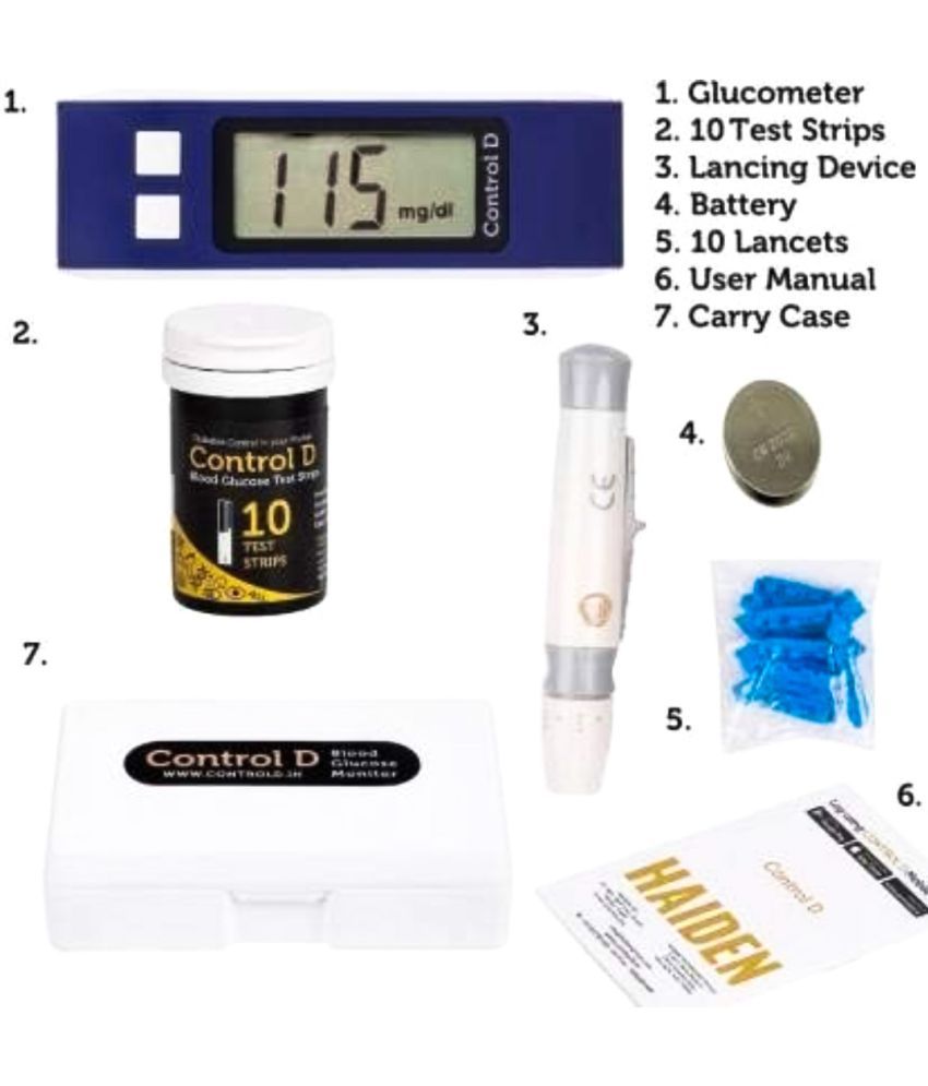     			Control D Glucometer with 10 Strips Glucometer