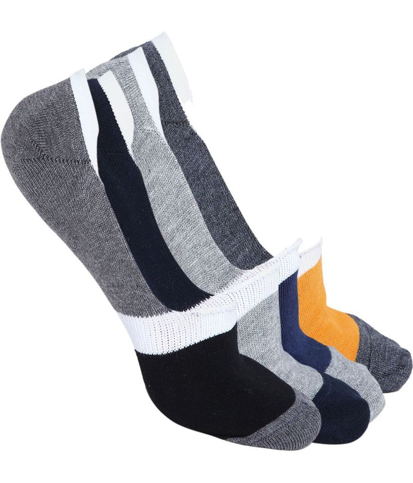     			Kolor Fusion Cotton Blend Men's Colorblock Multicolor No Show Socks ( Pack of 4 )