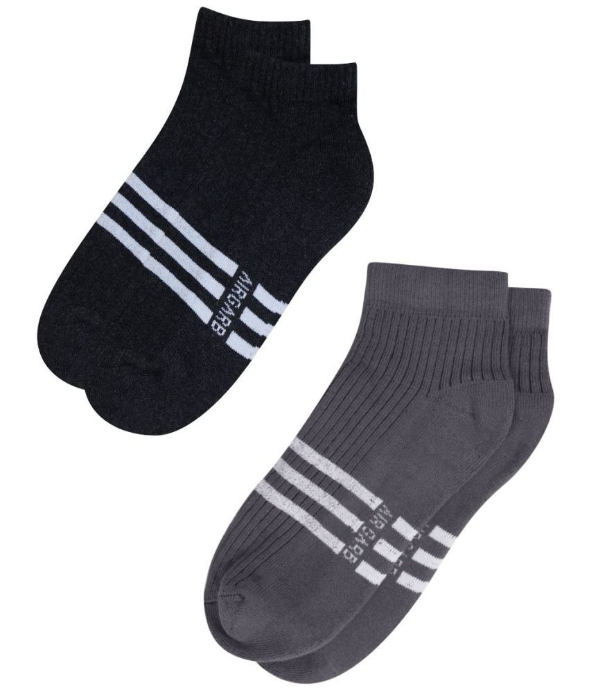     			AIR GARB Cotton Men's Striped Multicolor Ankle Length Socks ( Pack of 2 )