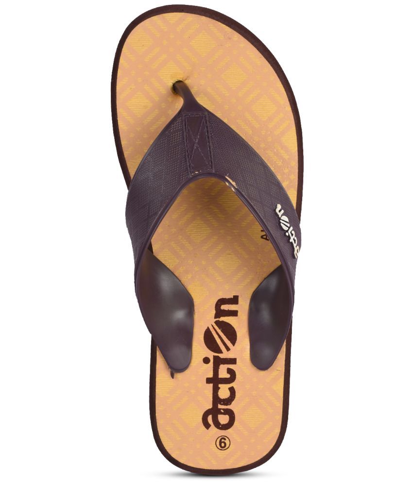     			Action Tan Men's Thong Flip Flop