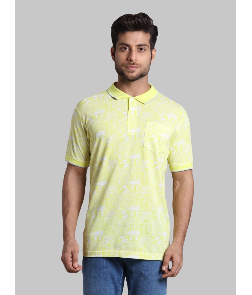     			Colorplus Cotton Regular Fit Printed Half Sleeves Men's Polo T Shirt - Yellow ( Pack of 1 )