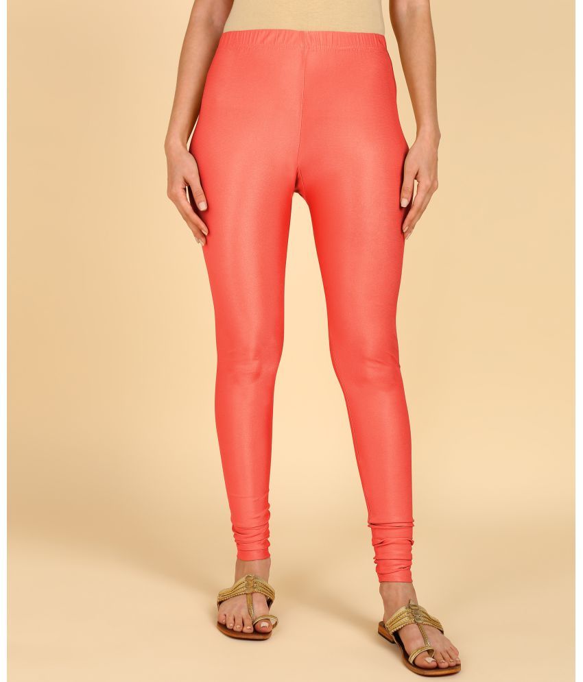     			Colorscube - Fluorescent Orange Lycra Women's Churidar ( Pack of 1 )