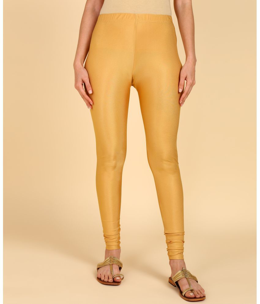     			Colorscube - Gold Lycra Women's Churidar ( Pack of 1 )