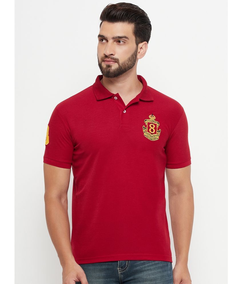     			GET GOLF Cotton Blend Regular Fit Embroidered Half Sleeves Men's Polo T Shirt - Maroon ( Pack of 1 )