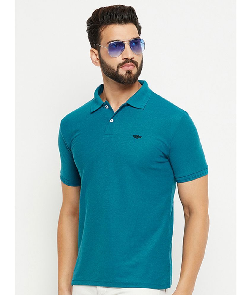     			GET GOLF Cotton Blend Regular Fit Solid Half Sleeves Men's Polo T Shirt - Teal Blue ( Pack of 1 )