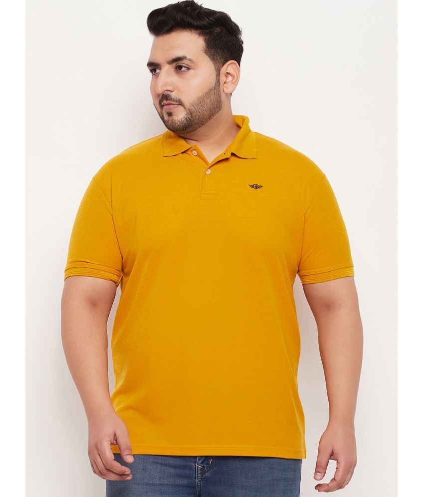     			GET GOLF Pack of 1 Cotton Blend Regular Fit Solid Half Sleeves Men's Polo T Shirt ( Mustard )