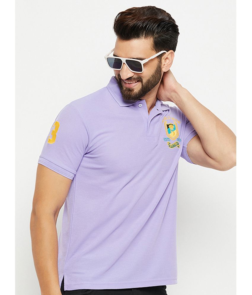     			GET GOLF Cotton Blend Regular Fit Embroidered Half Sleeves Men's Polo T Shirt - Lavender ( Pack of 1 )