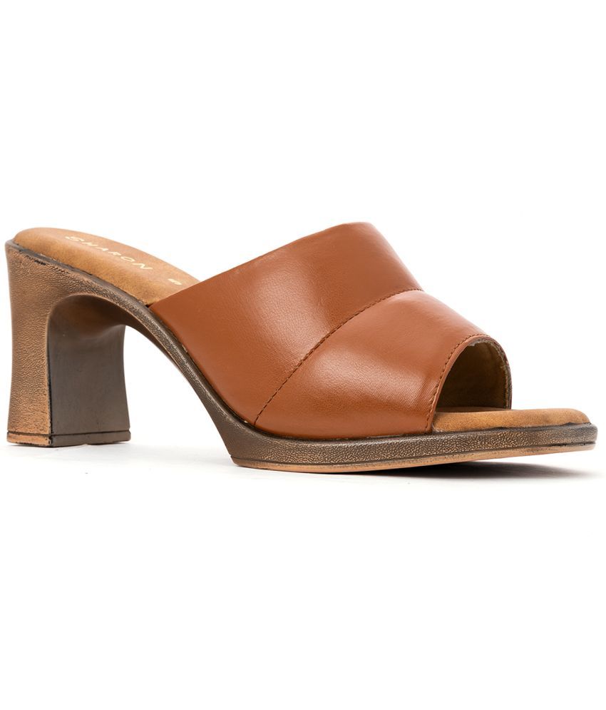     			KHADIM Brown Women's Slip On Heels