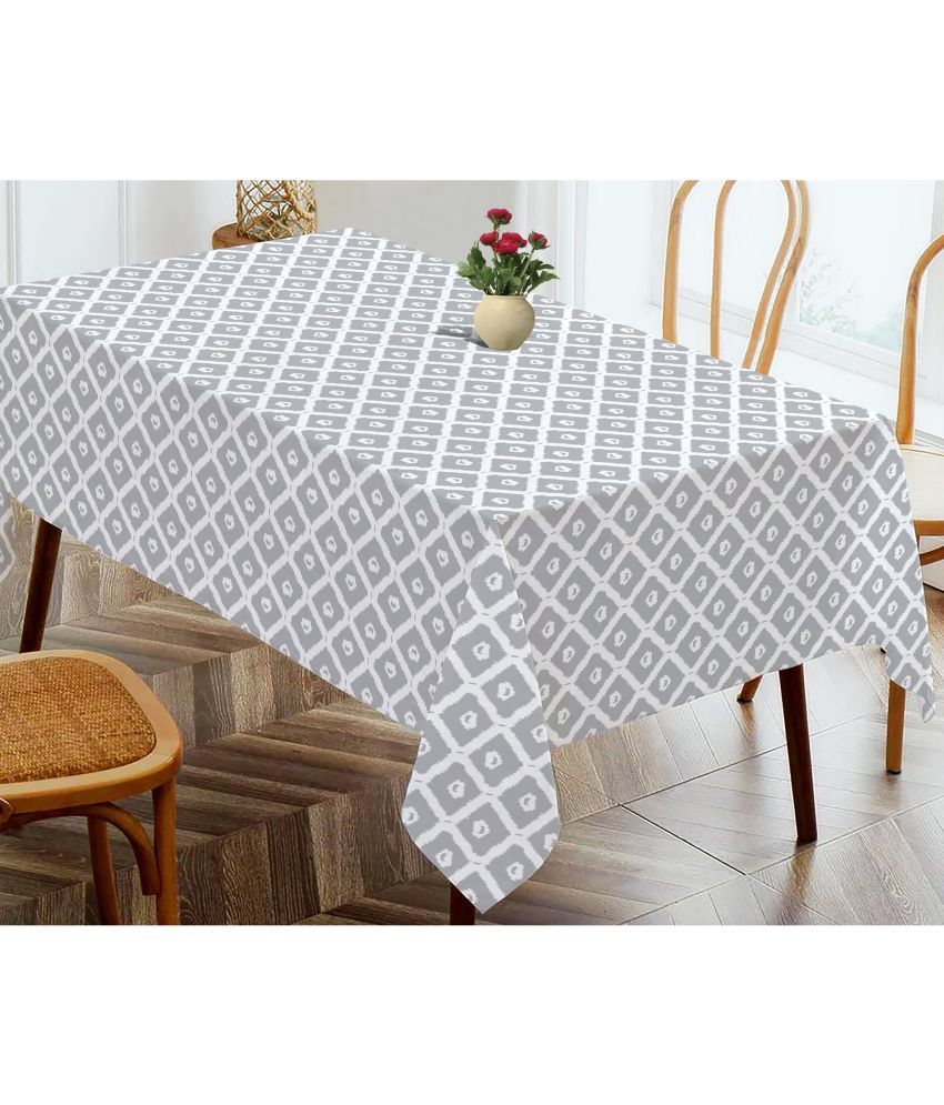     			Oasis Hometex Printed Cotton 4 Seater Rectangle Table Cover ( 152 x 138 ) cm Pack of 1 Gray