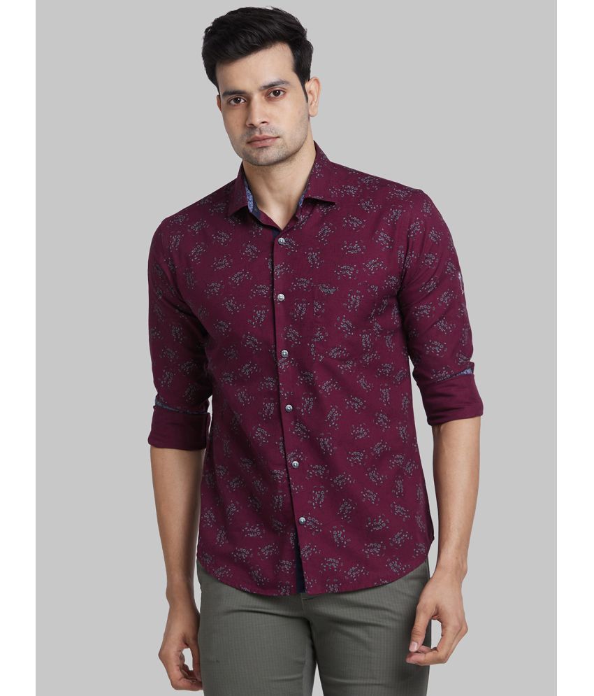     			Park Avenue 100% Cotton Slim Fit Printed Full Sleeves Men's Casual Shirt - Maroon ( Pack of 1 )