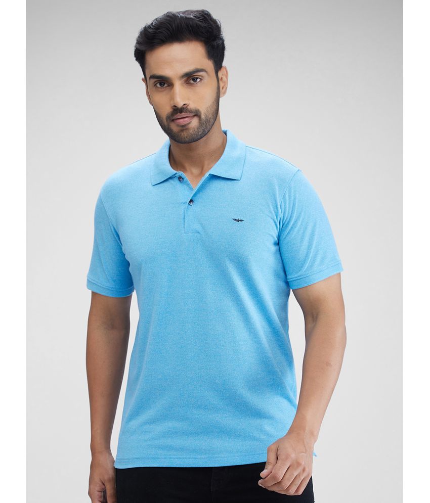     			Park Avenue Cotton Blend Slim Fit Solid Half Sleeves Men's Polo T Shirt - Blue ( Pack of 1 )